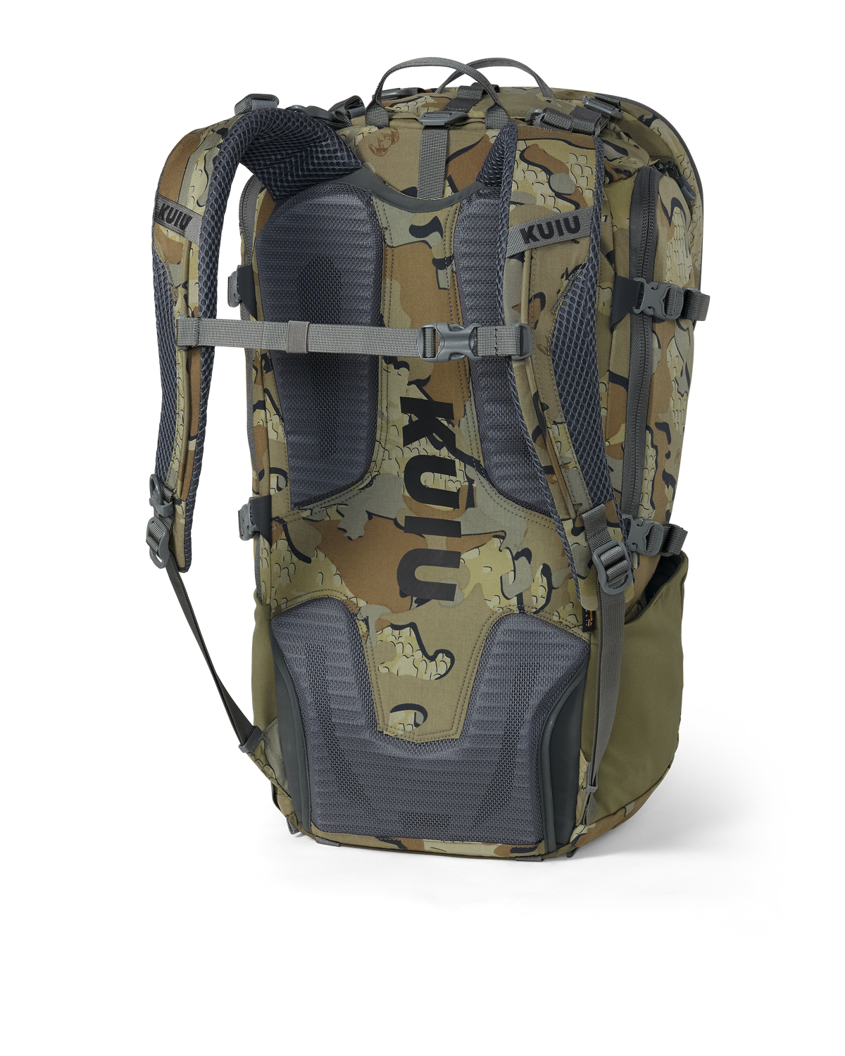 Back of Venture Divide 3000 in Valo Camouflage with no hip belt