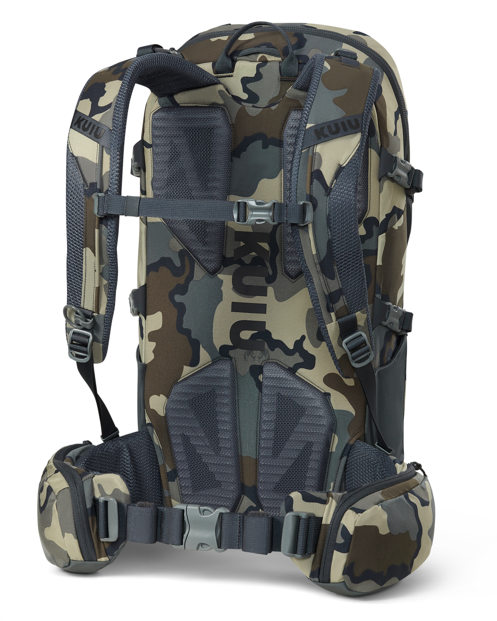 Back of Ranger 2200 with removable waist belt in Vias Camouflage