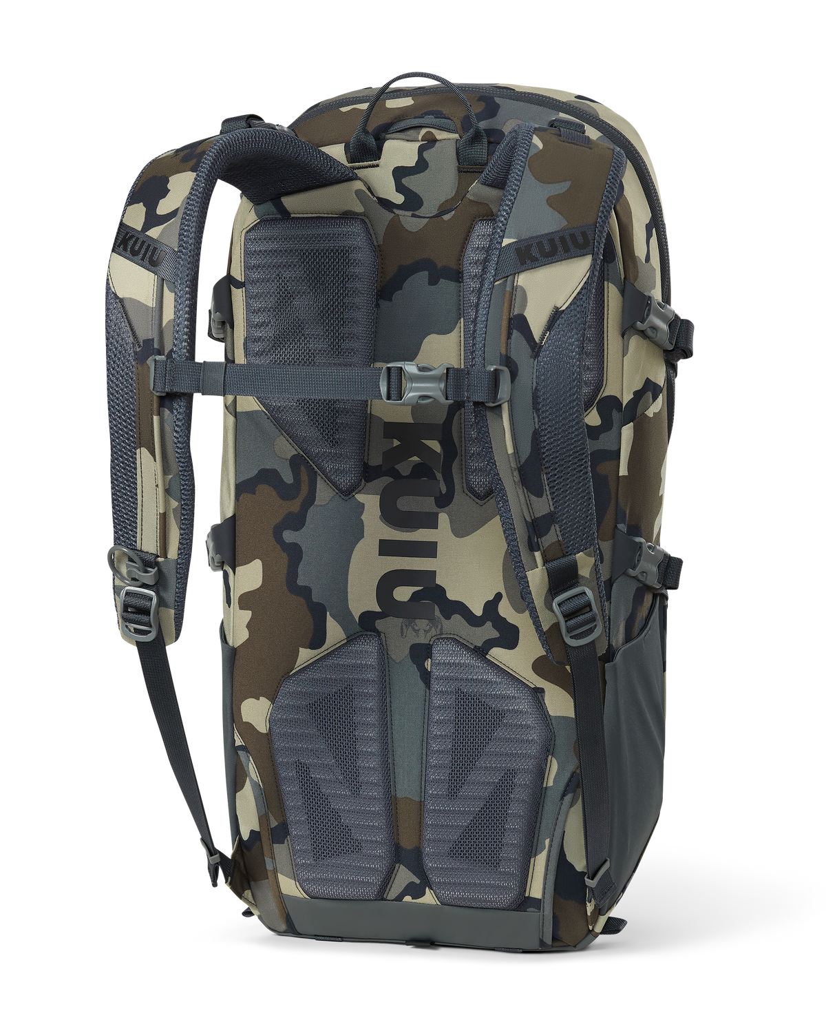 Back of Ranger 2200 without removable waist belt in Vias Camouflage