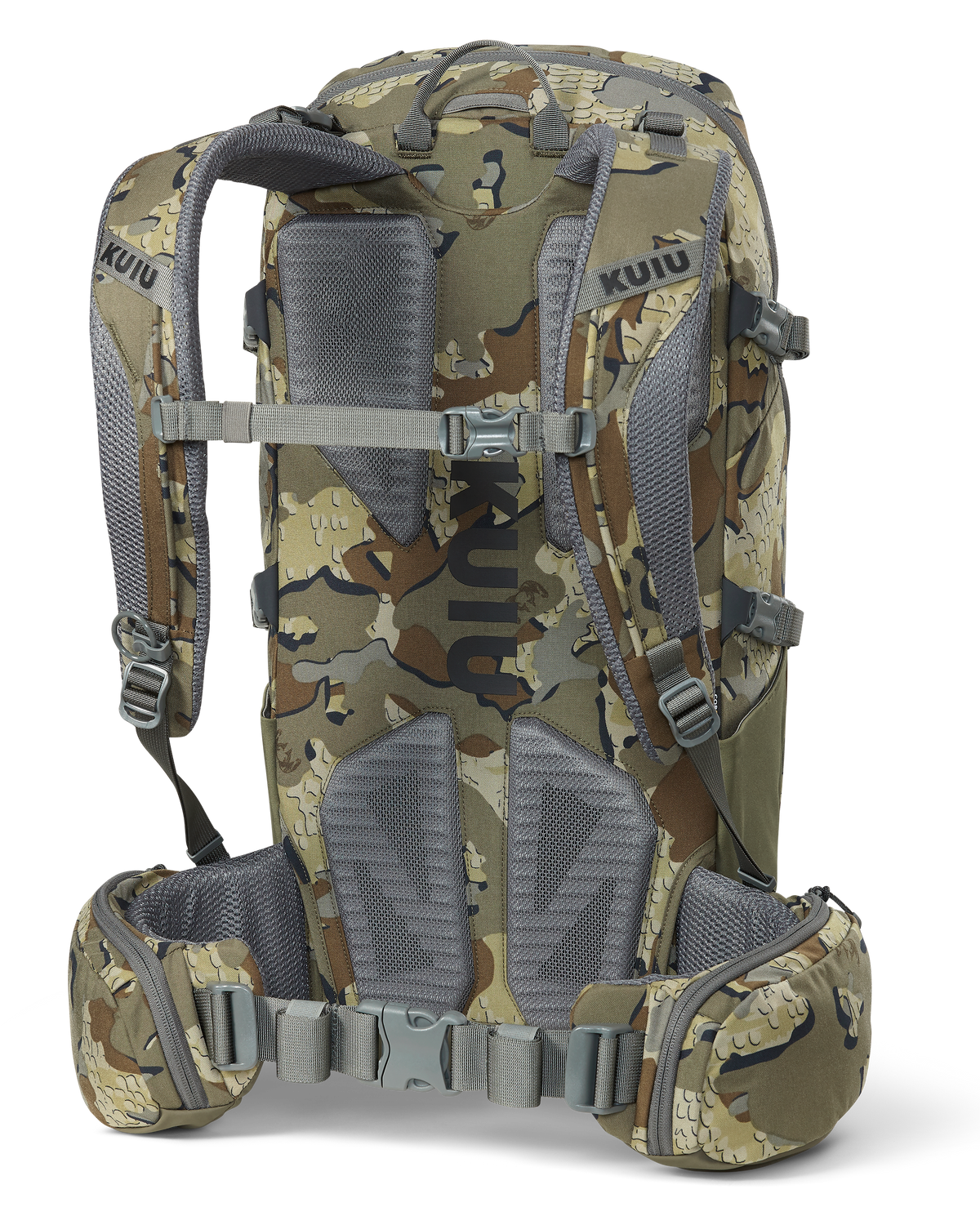 Back of Ranger 2200 with removable waist belt in Valo Camouflage