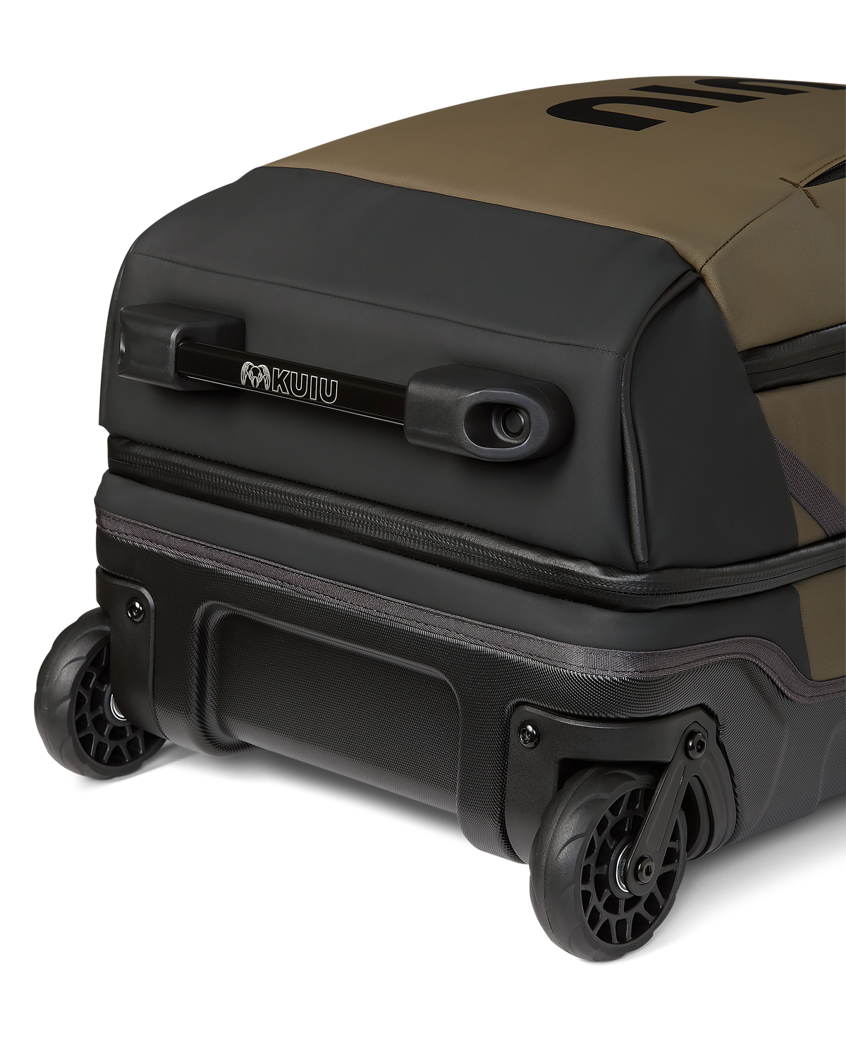Bottom of Waypoint 3000 Roller Travel Bag in Bourbon Brown, Highlighting a two-wheel configuration