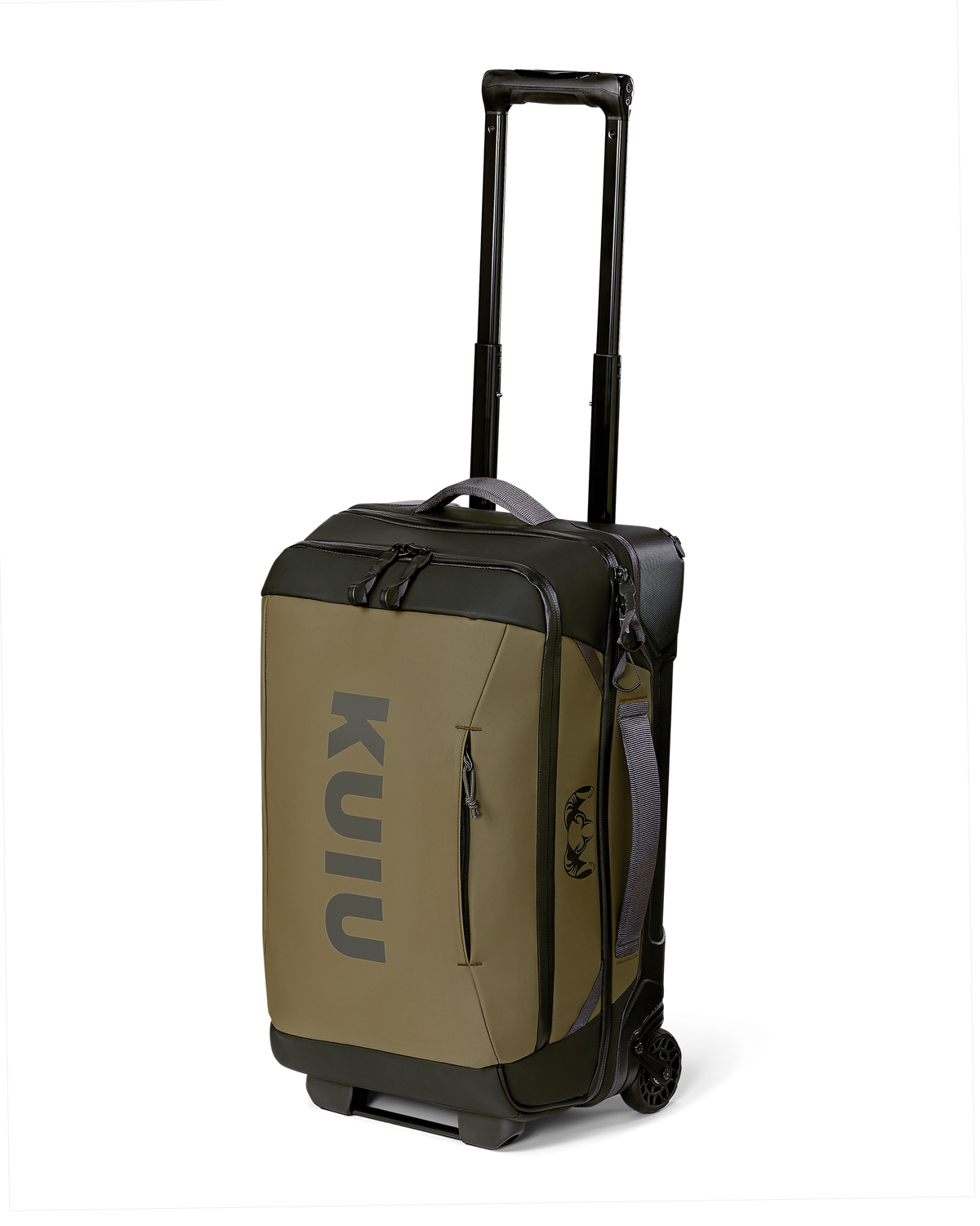 Angled view of Waypoint 3000 Carry- On Roller Travel Bag in Bourbon Brown
