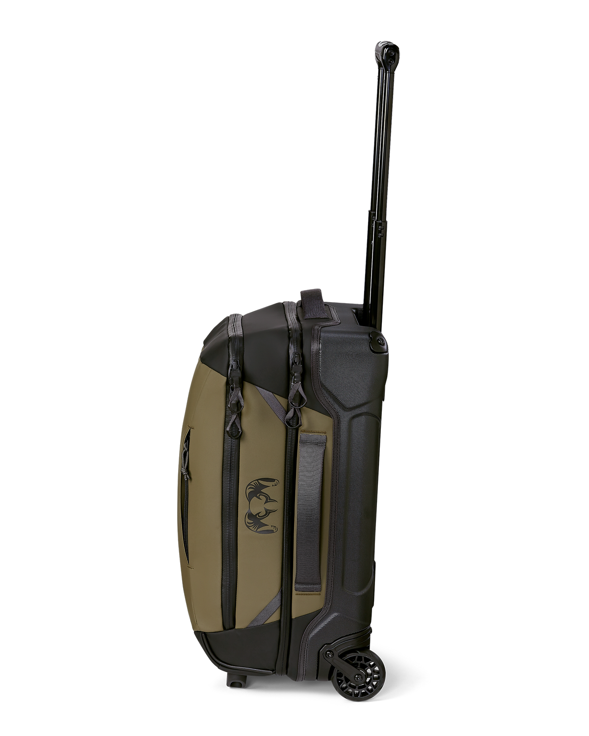 Left side of Waypoint 3000 Roller Travel Bag in Bourbon Brown, Highlighting grab handle on the side