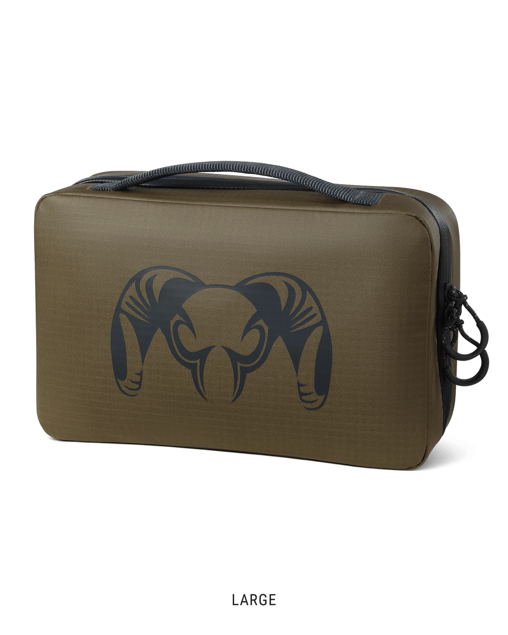 Back of large Waypoint Dopp Kit in Bourbon Brown