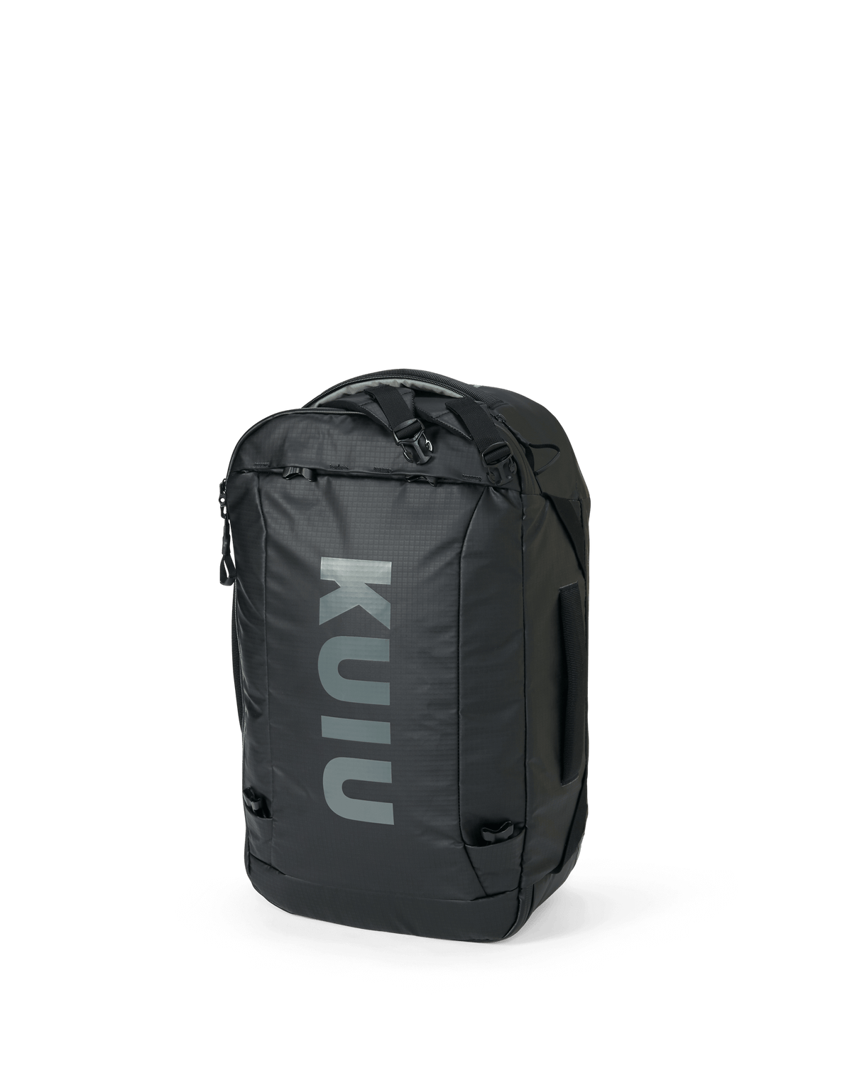 Picture of Black Waypoint 2800 Duffel Bag in a vertical orientation with the shoulder straps detached