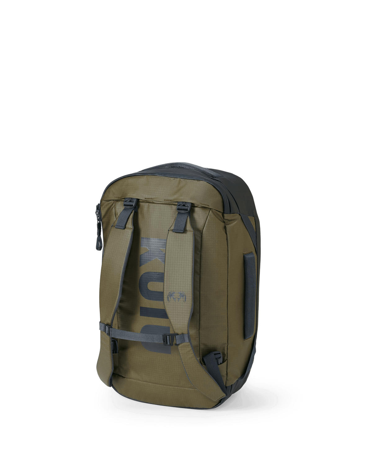Picture of Bourbon Brown Waypoint 2800 Duffel Bag in a vertical orientation with the shoulder straps attached