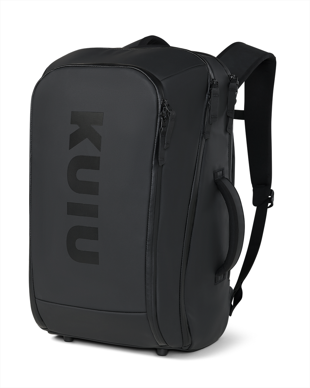 Angled view of Waypoint Travel Backpack in Black