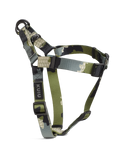 Camo Webbing Dog Harness in Verde Camouflage