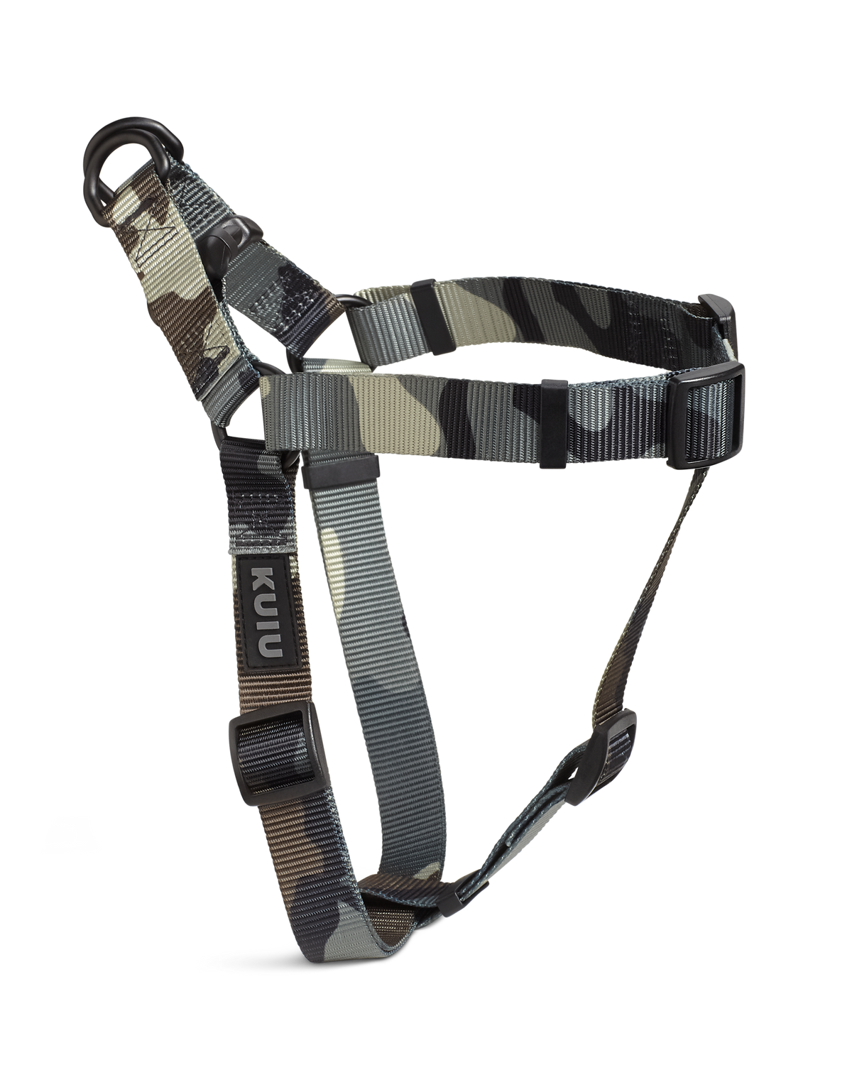Camo Webbing Dog Harness in Vias Camouflage