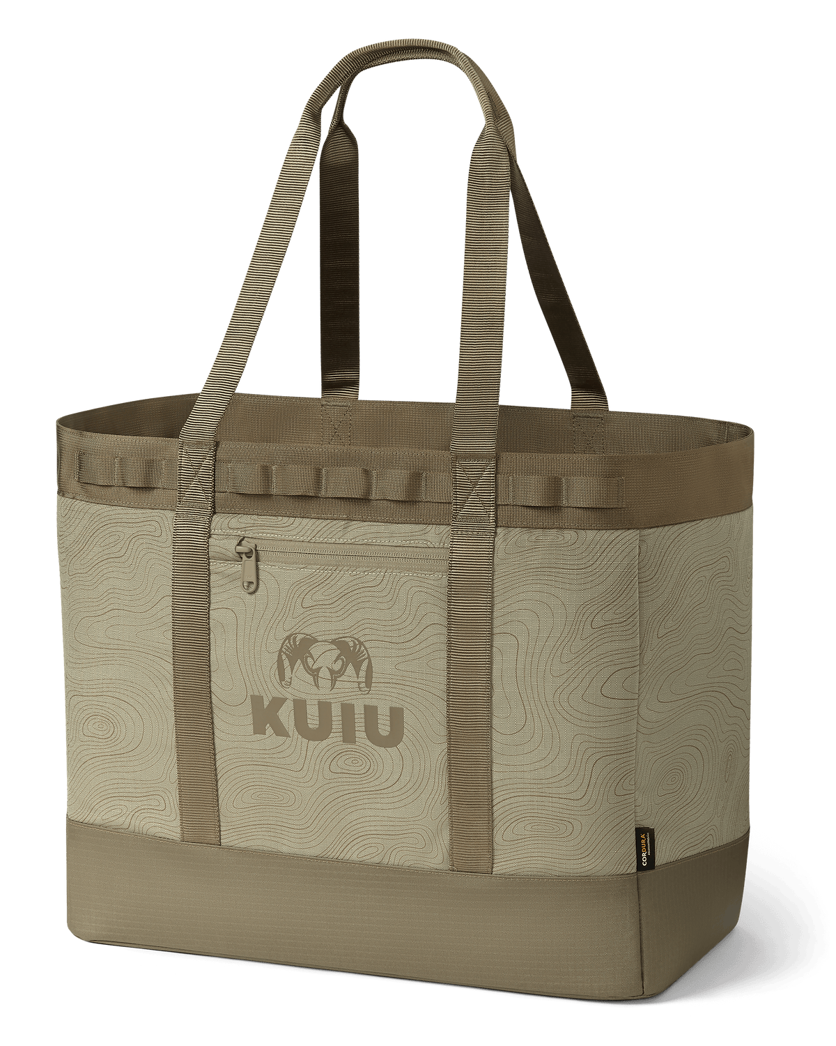 Front of Cordura 2800 Structured Tote Bag in Bone White Topo Pattern