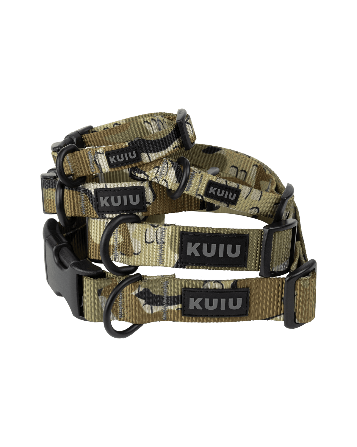 Camo Webbing Dog Collar in Valo Camouflage in 5 different sizes; Extra Small, Small, Medium, Large and Extra Large 