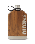 Front of KUIU 8 oz Flask in Wood Brown