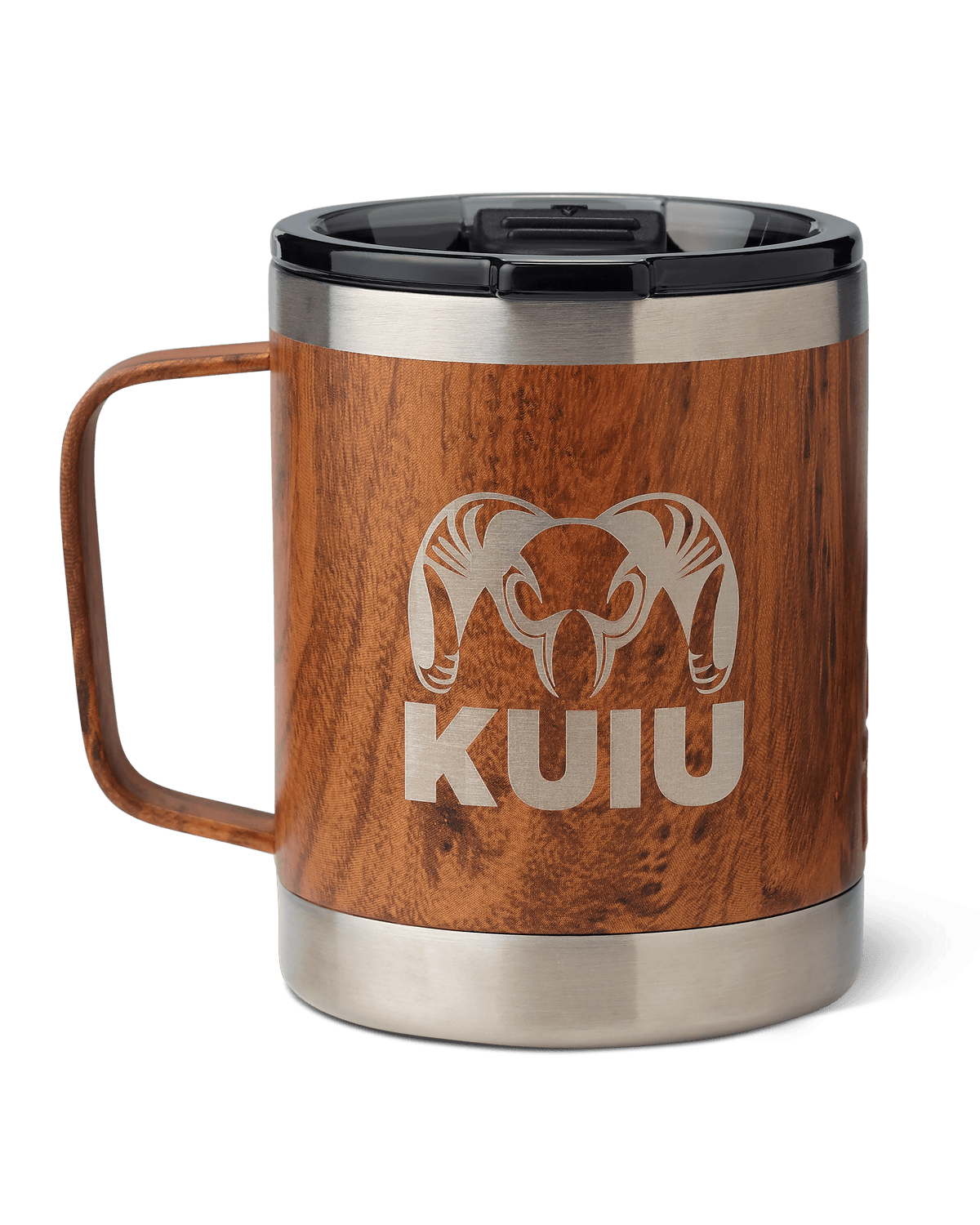 Front of KUIU 10 oz Camp Mug in Wood Brown