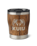 Front of  KUIU 10 oz Rocks Tumbler in Wood Brown