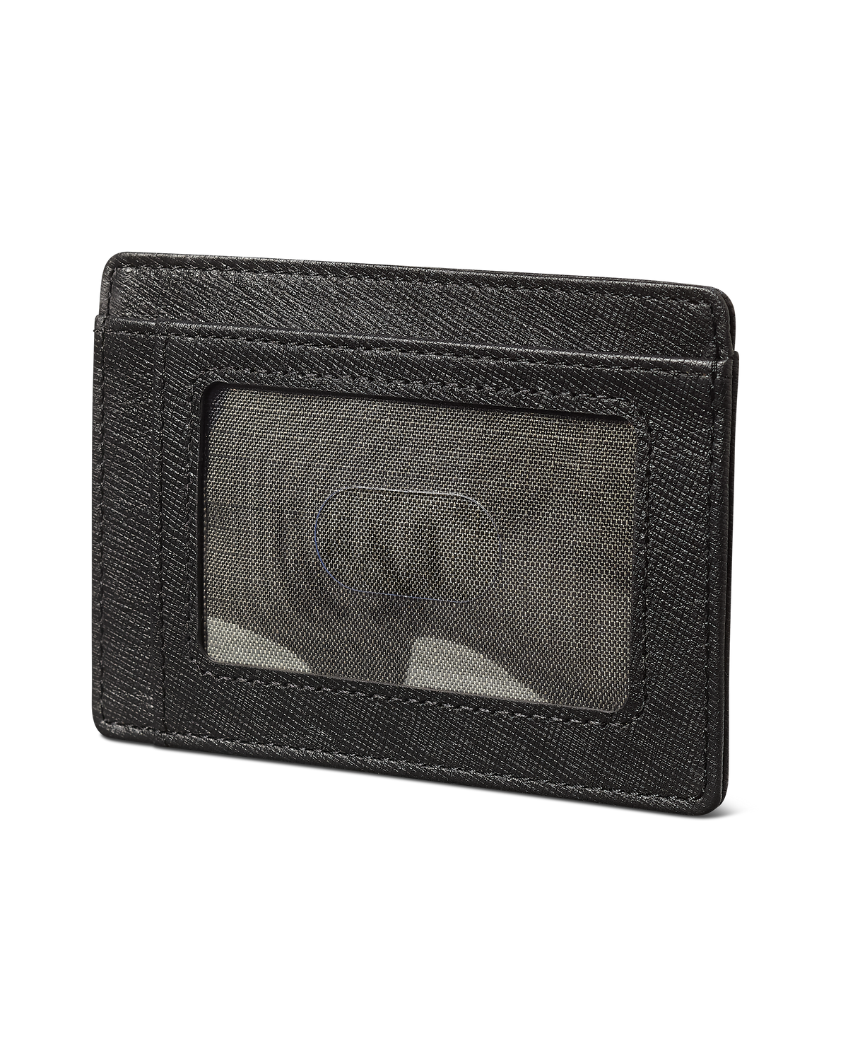 KUIU Leather Cardholder wallet in Black with a clear ID window.