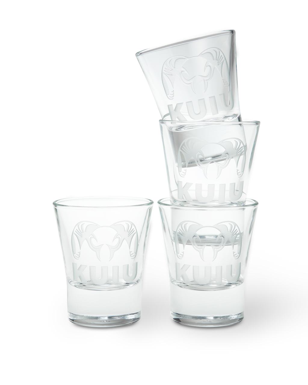 A set of 4 KUIU Engraved Shot Glass Set