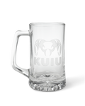 Front of KUIU Engraved Beer Mug in Clear Glass