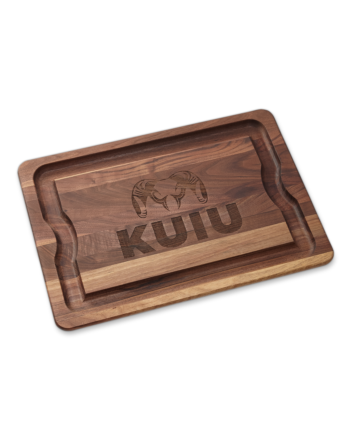 Front of KUIU Engraved Walnut Cutting Board in Wood