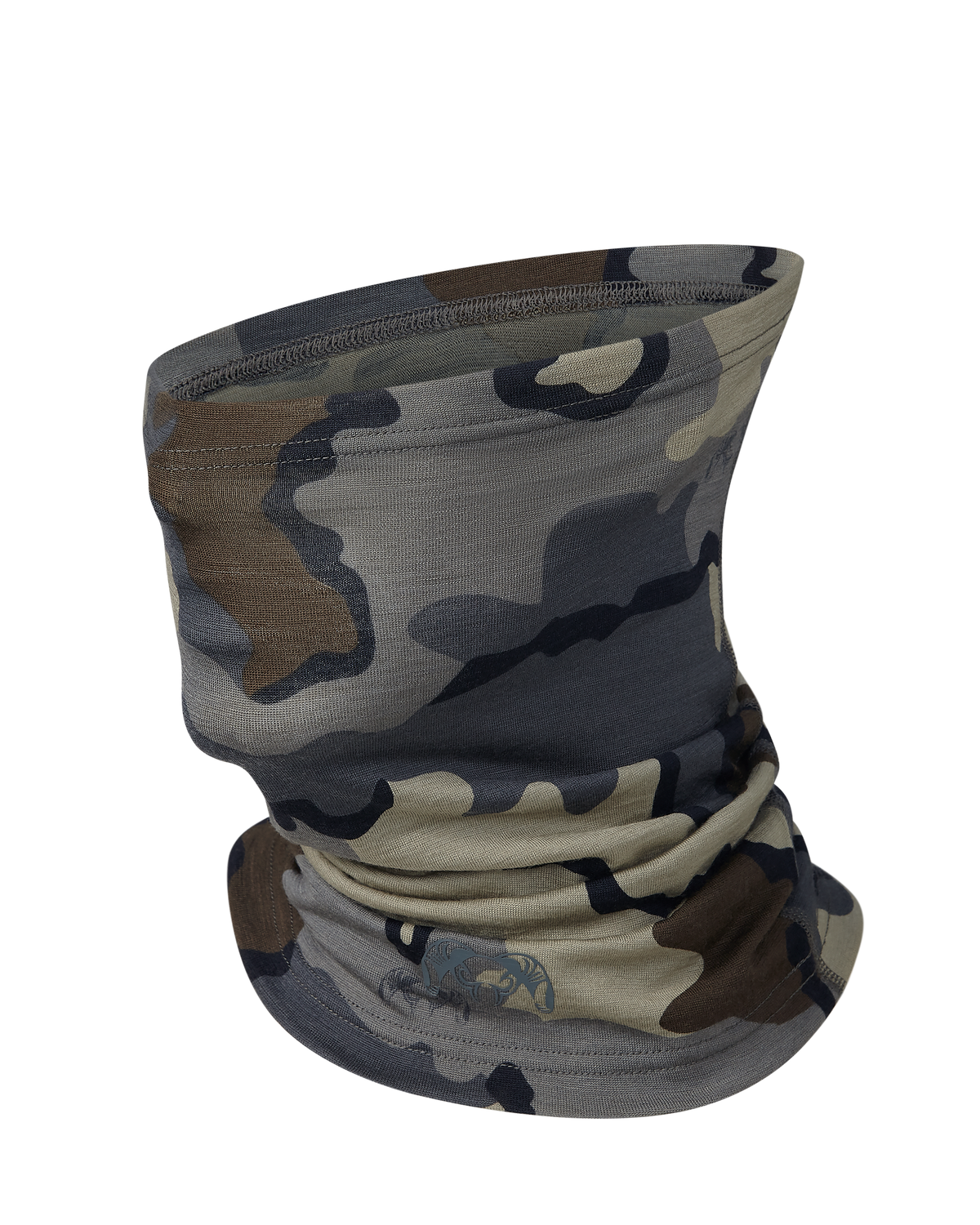 Front of ULTRA Merino 145 Neck Gaiter in Vias Camouflage