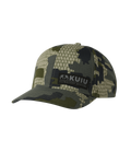 Front of KUIU CORDURA Trucker Hat in Verde Camouflage
