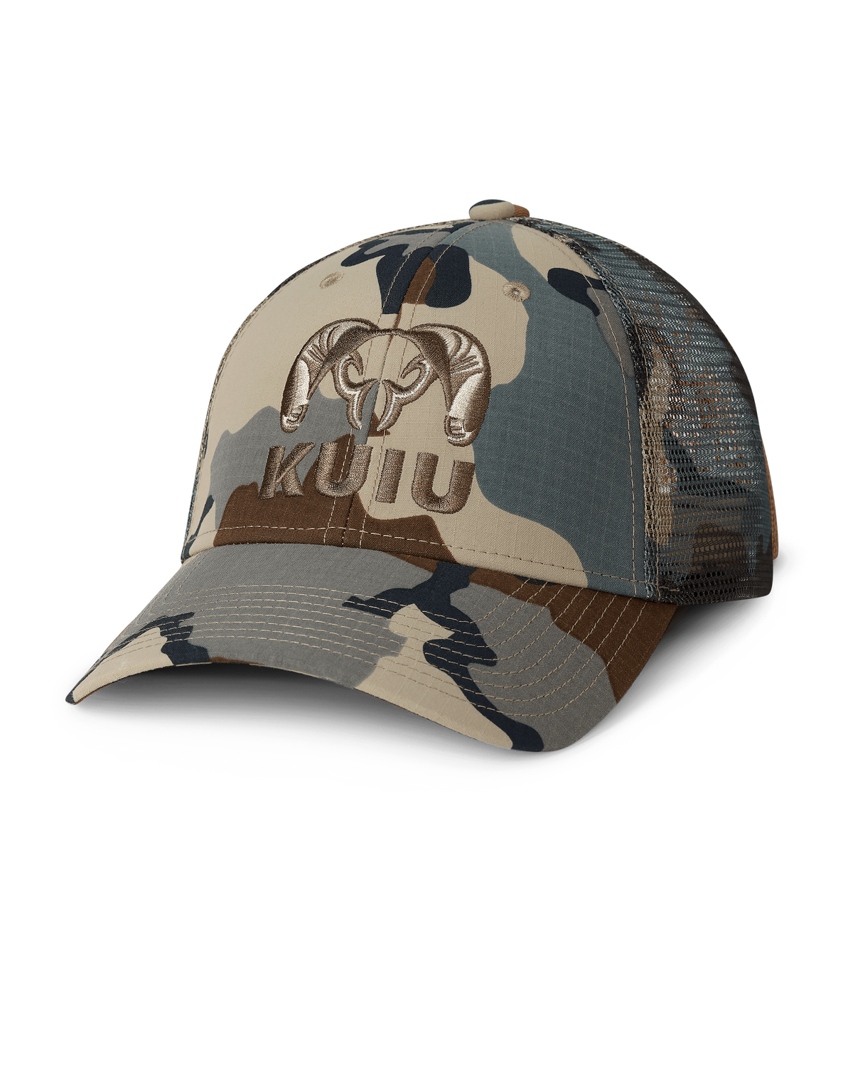 Front of PRO Mesh Back CORDURA® Hat in Vias Camouflage