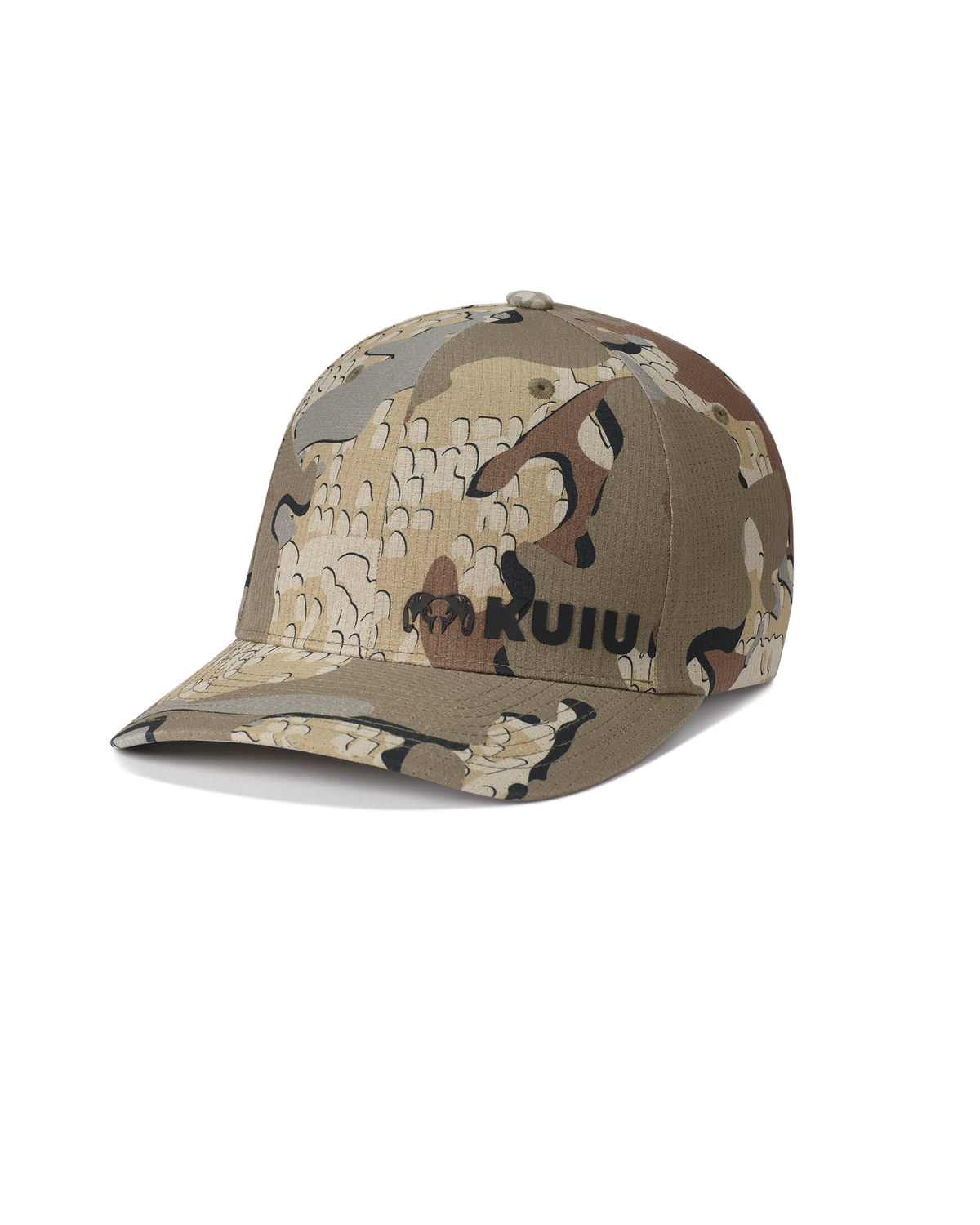 Front of Youth Pro Airmesh Flexfit Hat in Valo Camouflage