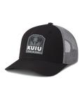 Front of KUIU Here to Hunt Patch Hat in Black/Grey Color