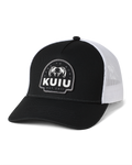 Front of KUIU Here to Hunt Woven Patch Hat in Black/White