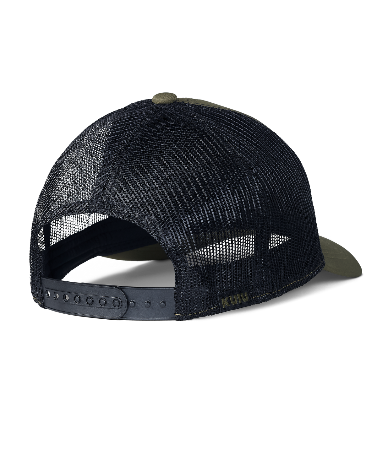 Back of KUIU Logo Patch Hat in Olive/Black