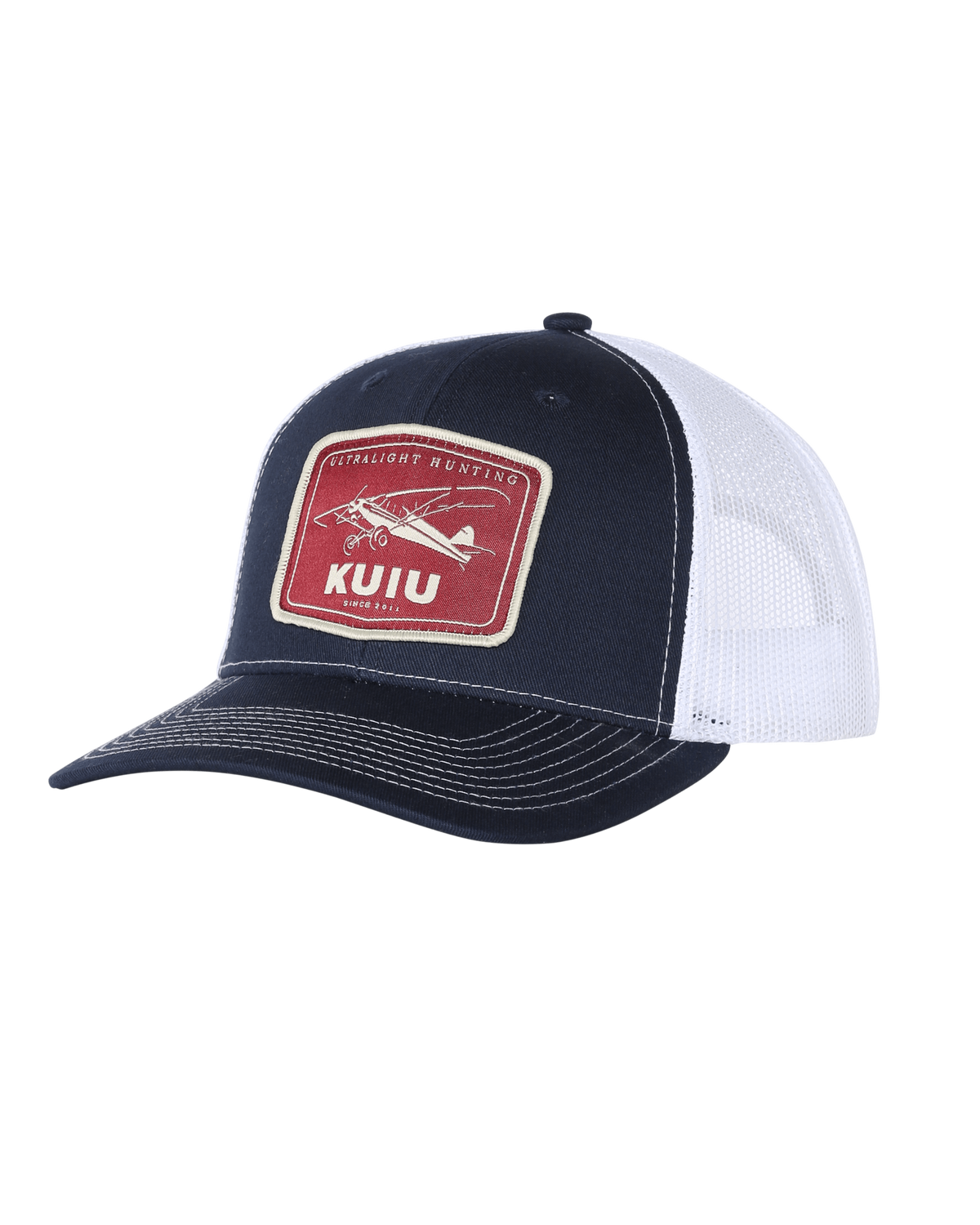 Front view of Bush Plane Hat in Navy Blue/White