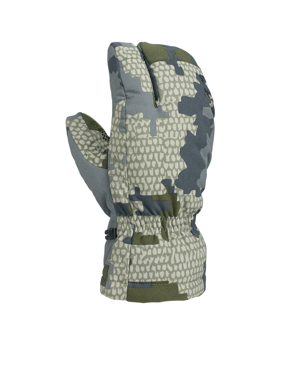Front of Super Down Pro Glassing GloMitt in Verde Camouflage