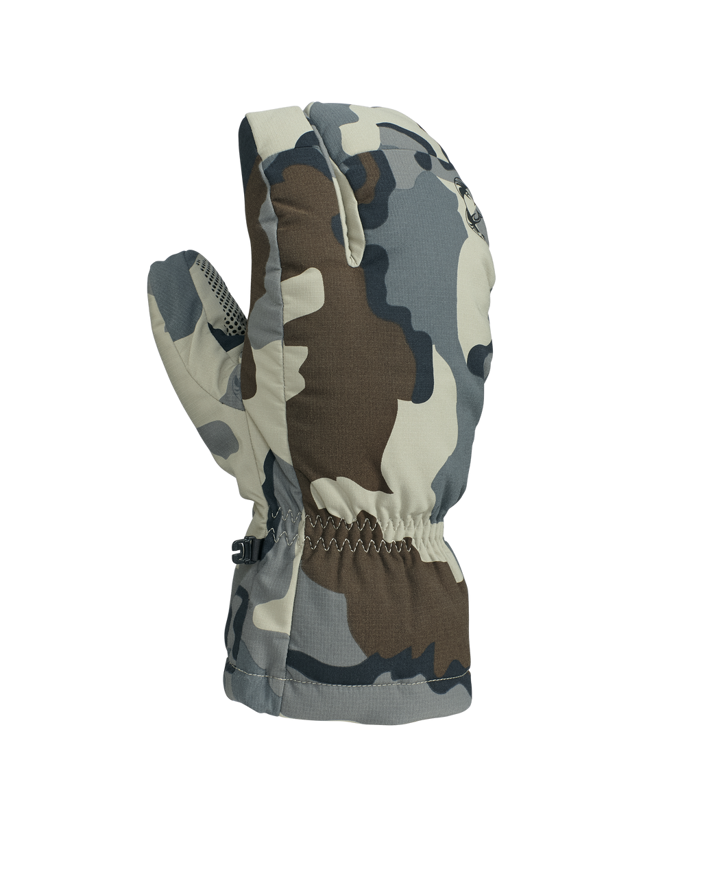 Front of Super Down Pro Glassing GloMitt in Vias Camouflage
