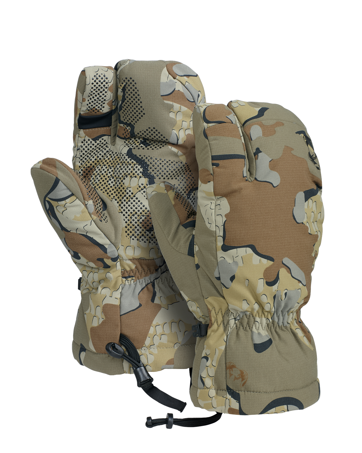 Front and Back of Super Down Pro Glassing GloMitt in Valo Camouflage