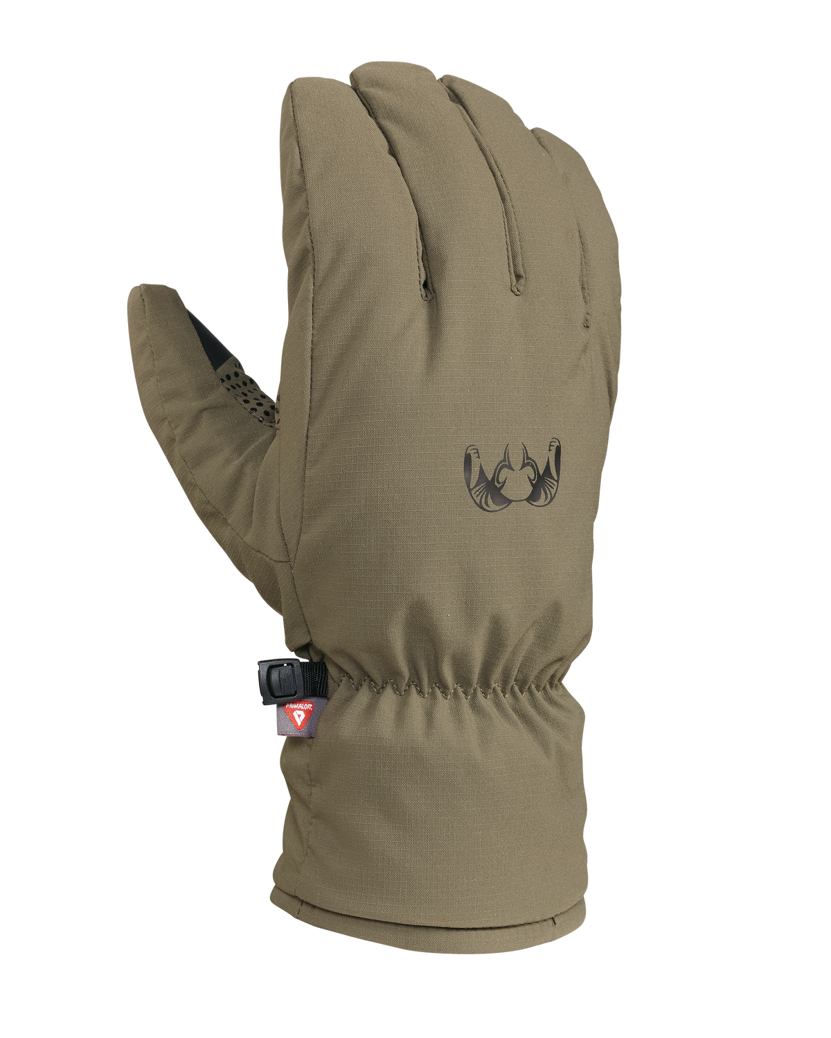 Back of Kenai Packable Glove in Ash Brown Color
