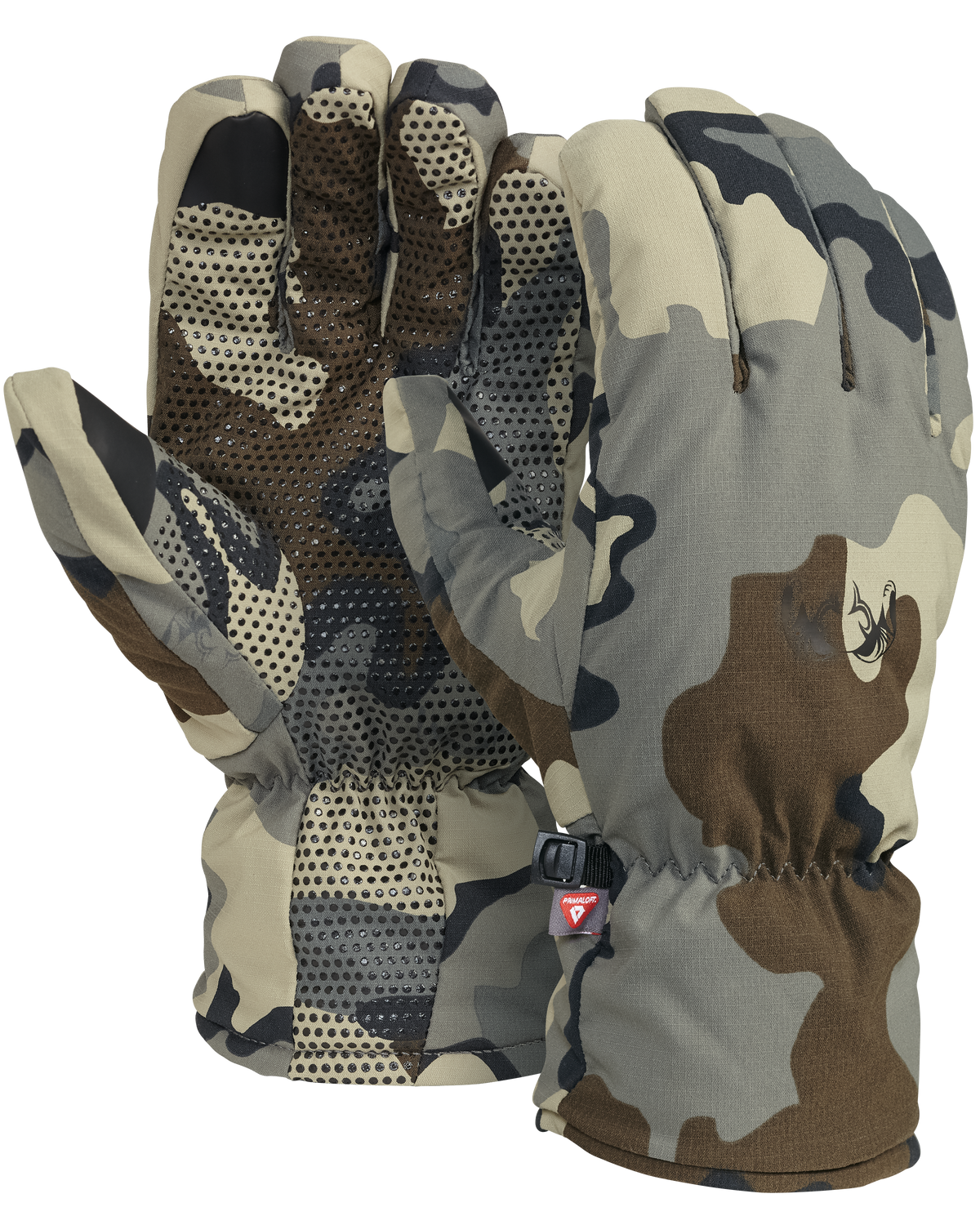 Front and Back of Kenai Packable Glove in Vias Camouflage