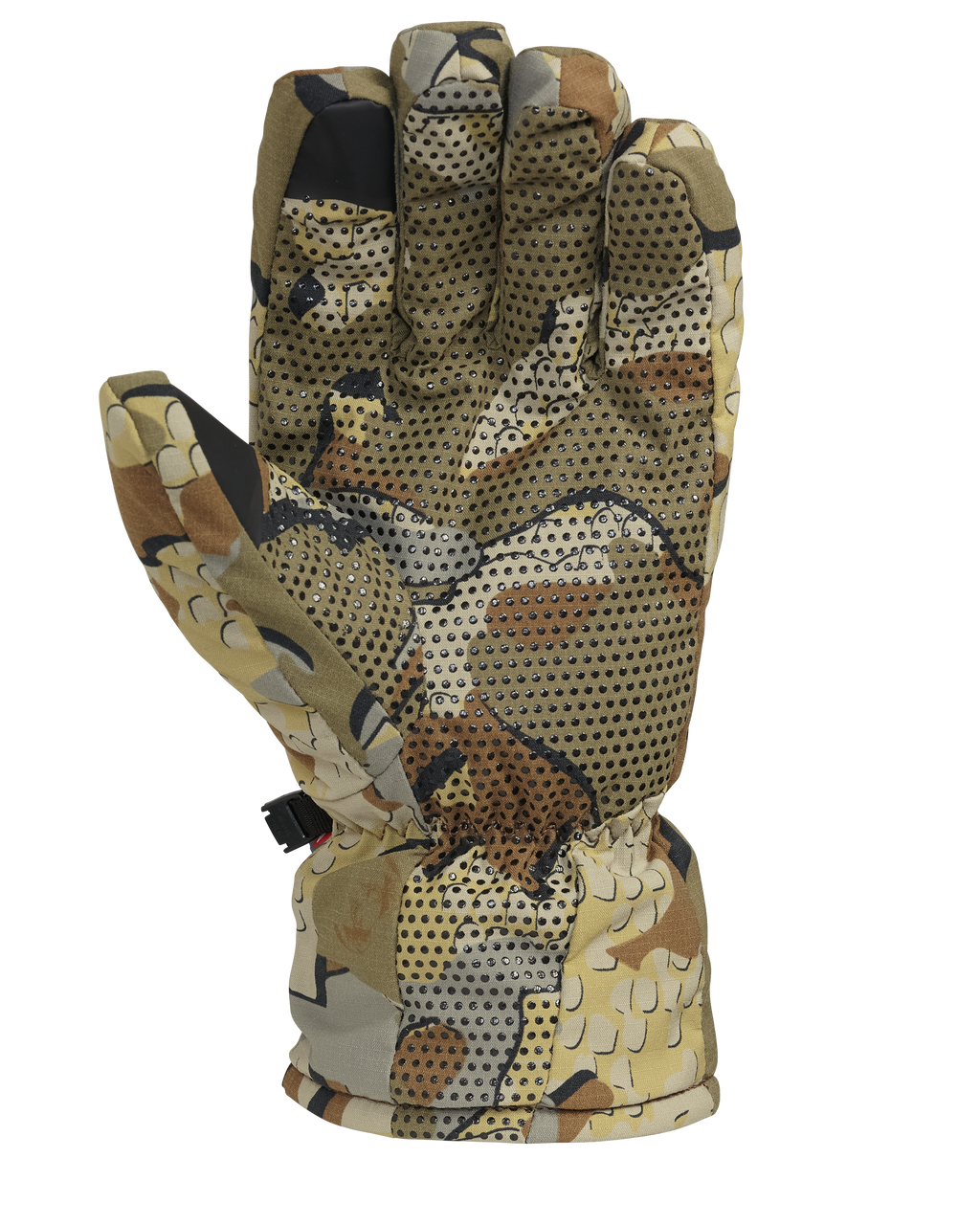 Palm of Kenai Packable Glove in Valo Camouflage Highlighting Conductive Index Finger and Thumb for Smartphone Use
