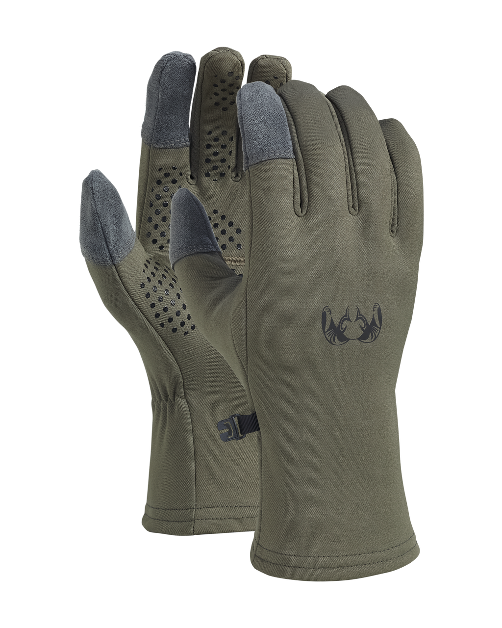 Front and Back of StrongFleece 290 Glove in Ash Brown