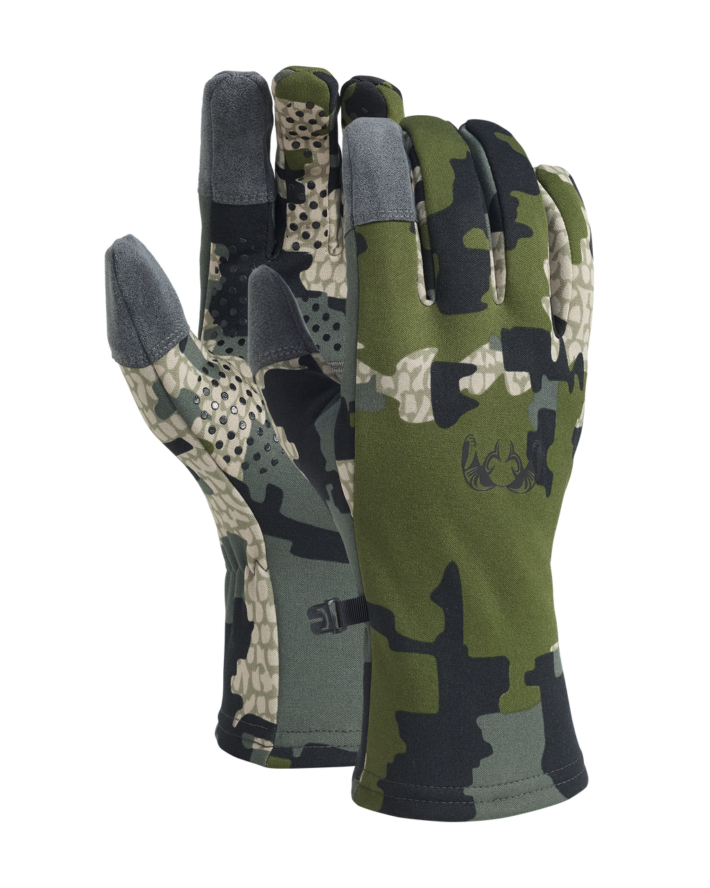 Front and Back of StrongFleece 290 Glove in Verde Camouflage
