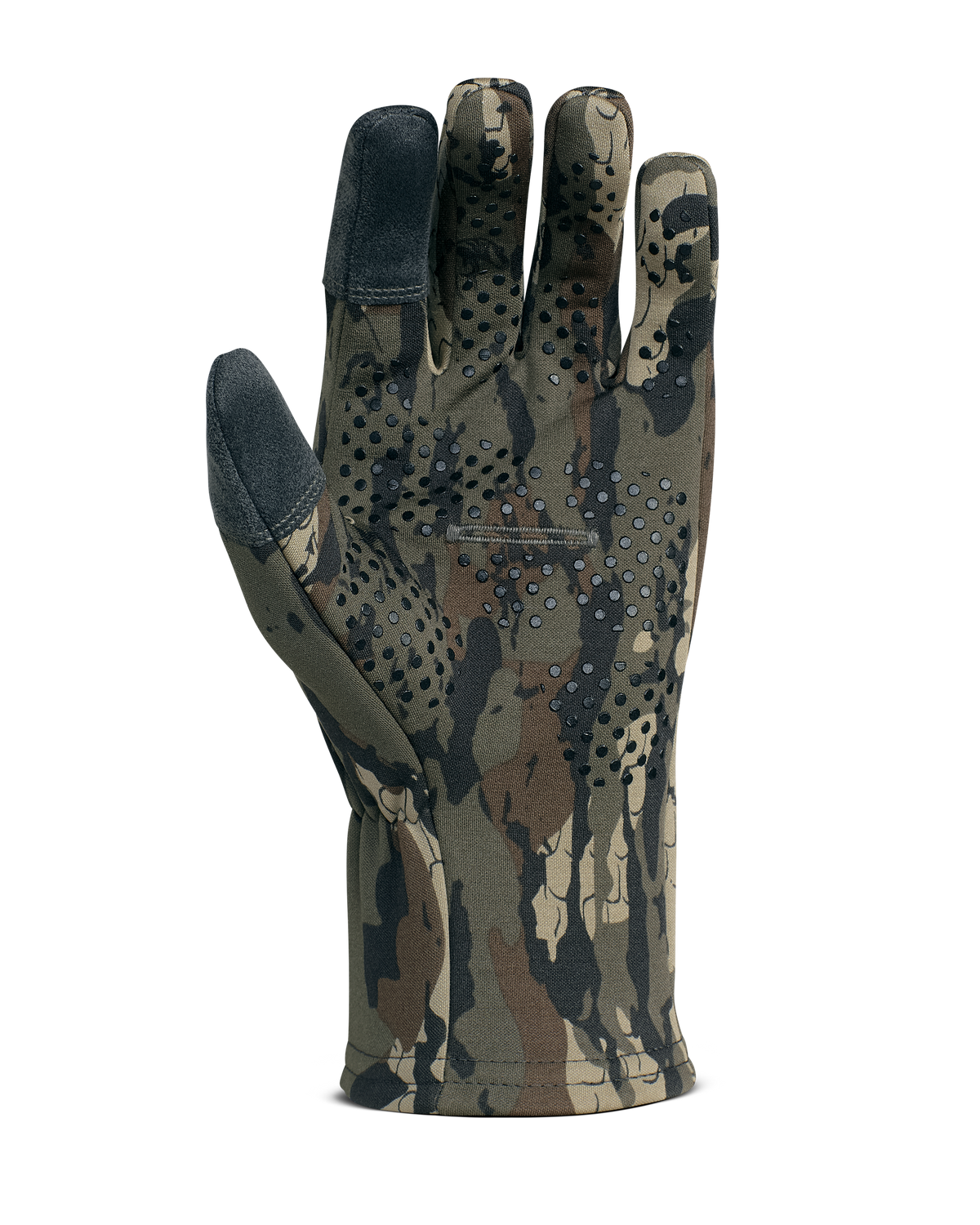Palm View of StrongFleece 290 Glove in Veros Camouflage, Highlighting Silicone Dot Matrix Grip