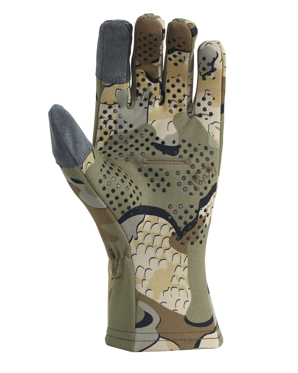 Palm View of StrongFleece 290 Glove in Valo Camouflage, Highlighting Silicone Dot Matrix Grip