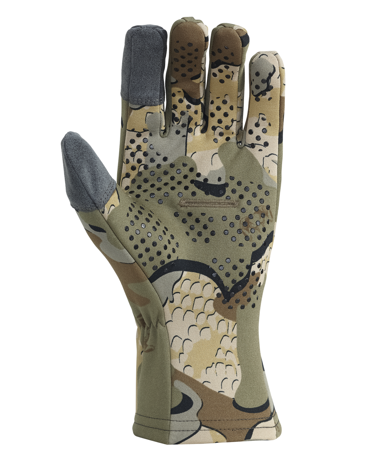Palm View of StrongFleece 290 Glove in Valo Camouflage, Highlighting Silicone Dot Matrix Grip