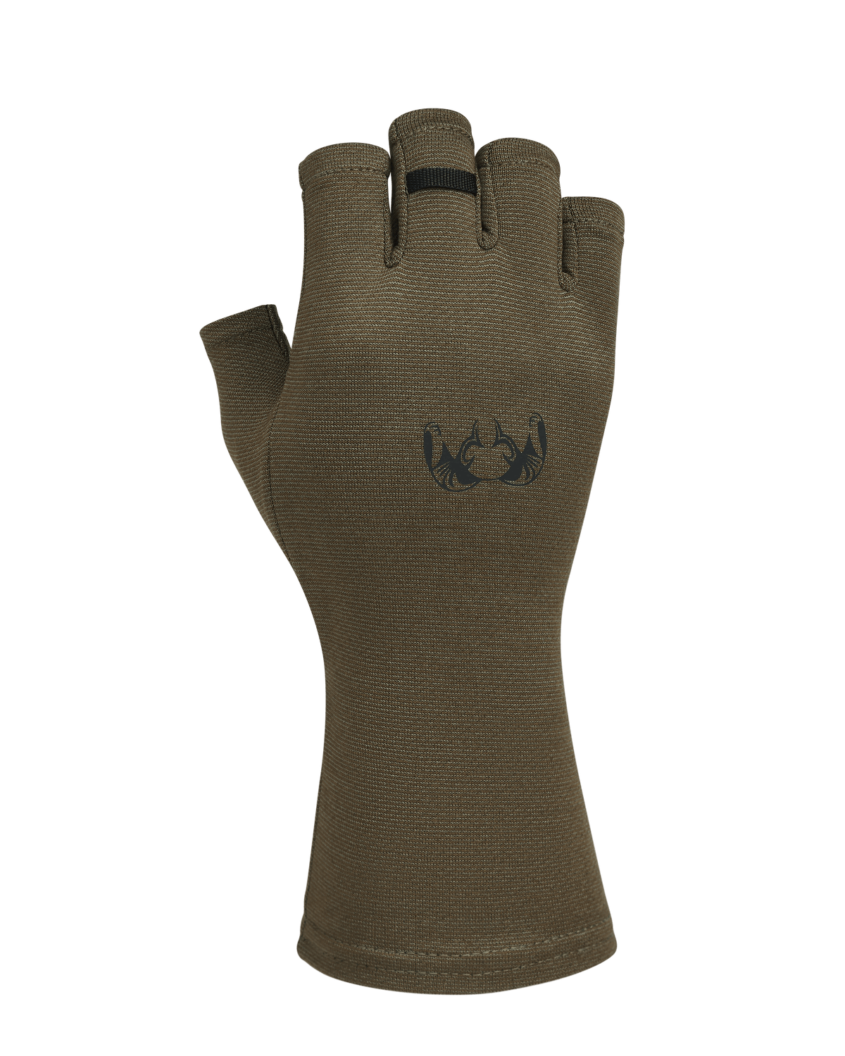 Back of Ultra Merino 210 Fingerless Glove in Ash Brown