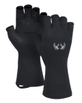 Front and Back of Ultra Merino 210 Fingerless Glove in Black