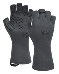 Front and Back of Ultra Merino 210 Fingerless Glove in Gunmetal Grey