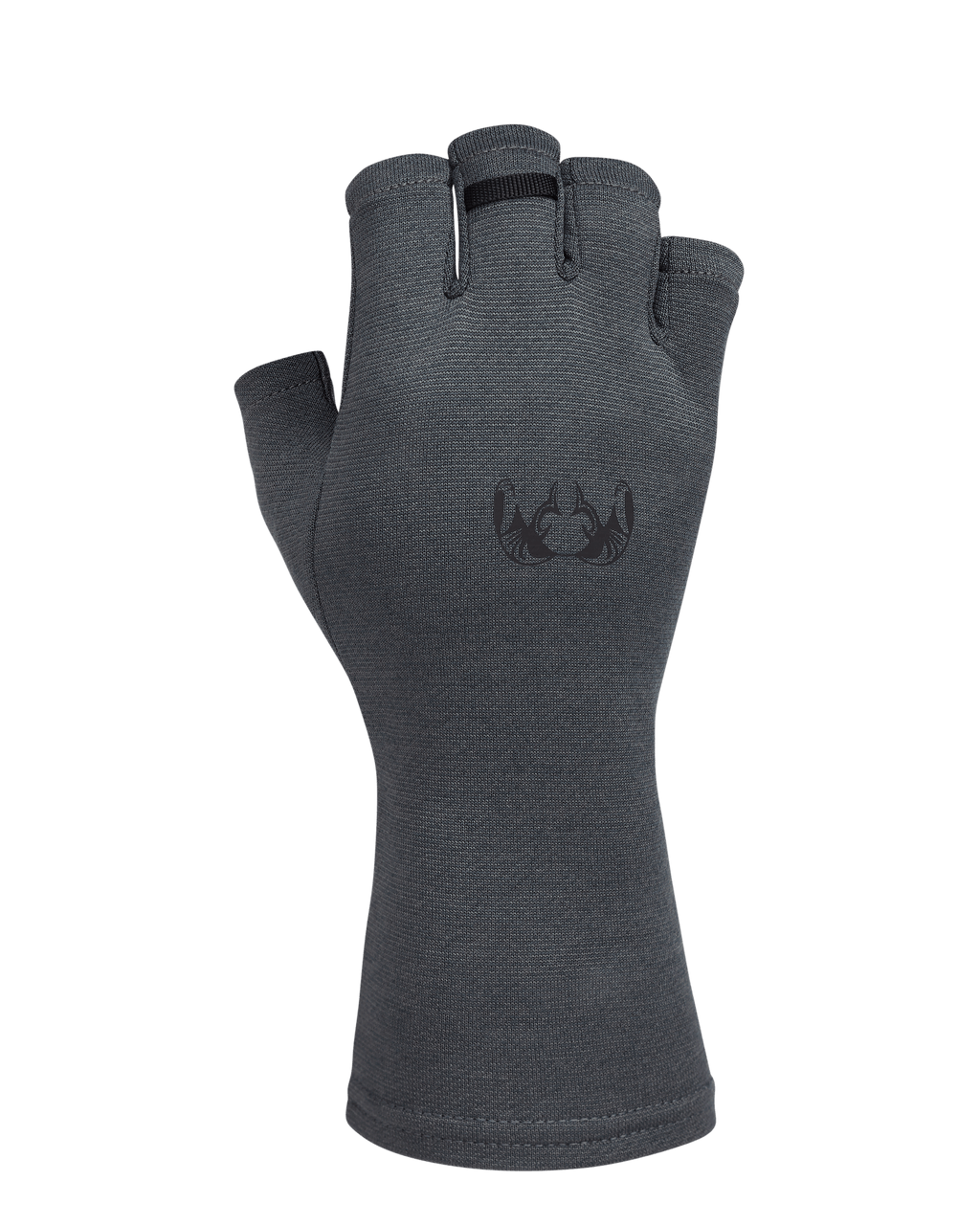 Back of Ultra Merino 210 Fingerless Glove in Gunmetal Grey