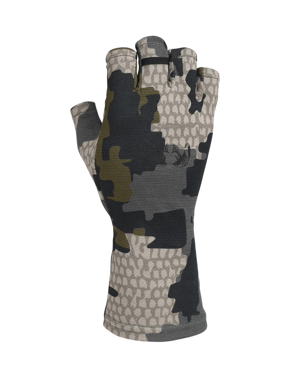 Back of Ultra Merino 210 Fingerless Glove in Verde Camouflage