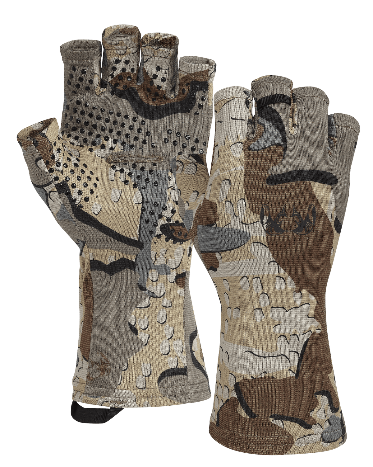 Front and Back of Ultra Merino 210 Fingerless Glove in Valo Camouflage