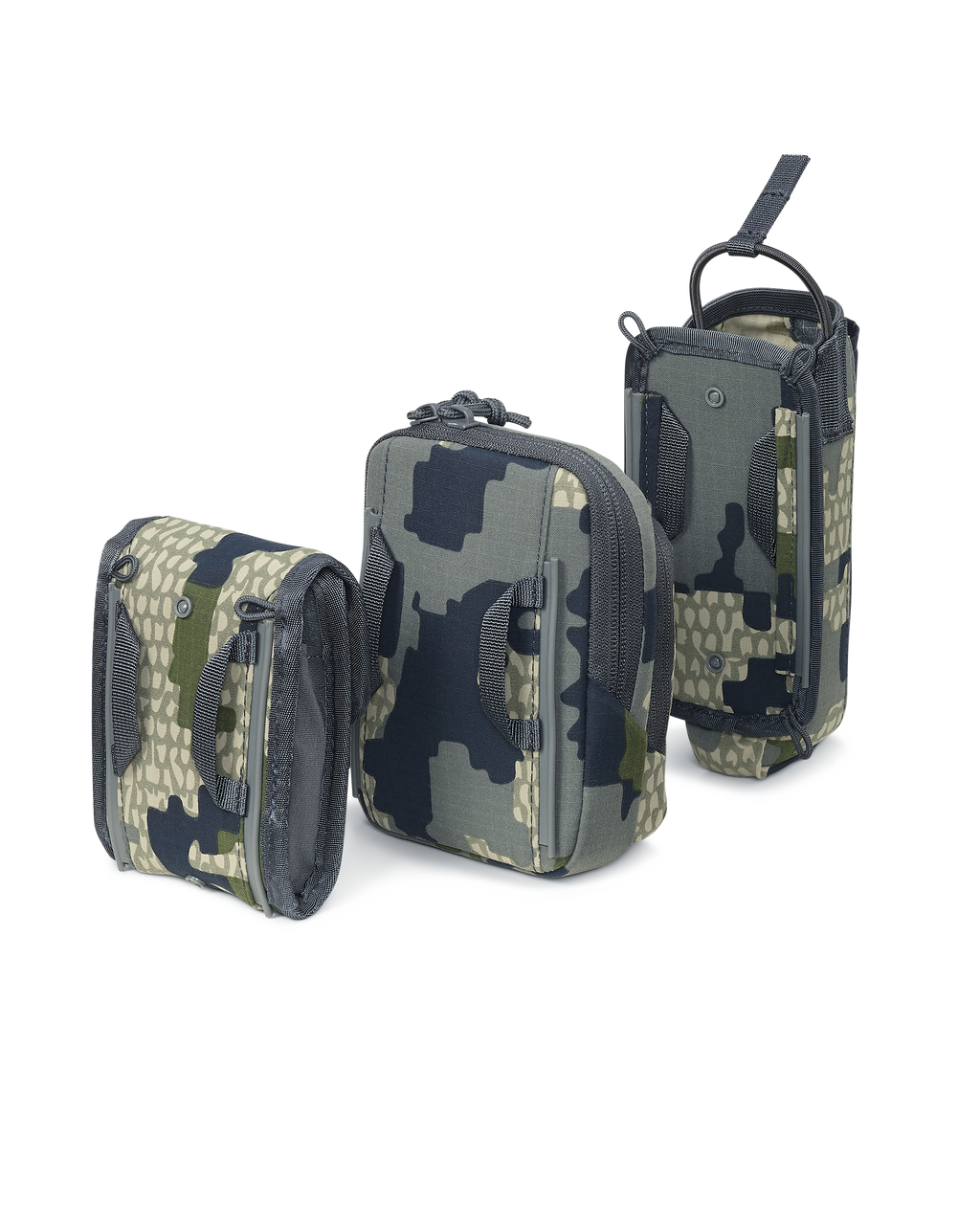 Back of PRO G3 Turkey Kit for the PRO G3 Bino Harness includes Box Call Holder, Slate Call Holder, Rangefinder Holder or Ammo Holder in Valo Camouflage