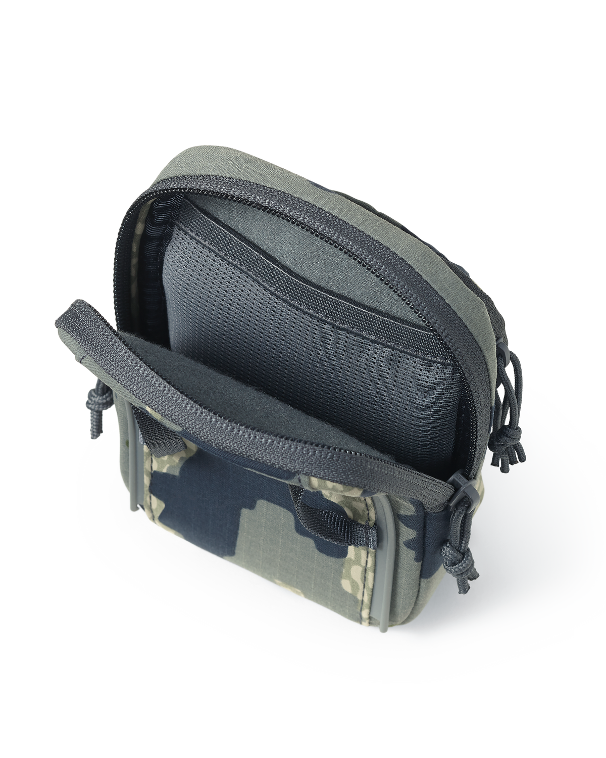 Interior view of the main pouch of the Slate Call Holder in Verde Camouflage