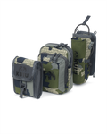 Front of PRO G3 Turkey Kit for the PRO G3 Bino Harness includes Box Call Holder, Slate Call Holder, Rangefinder Holder or Ammo Holder in Verde Camouflage